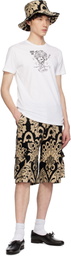 Anna Sui Black & Beige Beardsley Tapestry Cargo Shorts