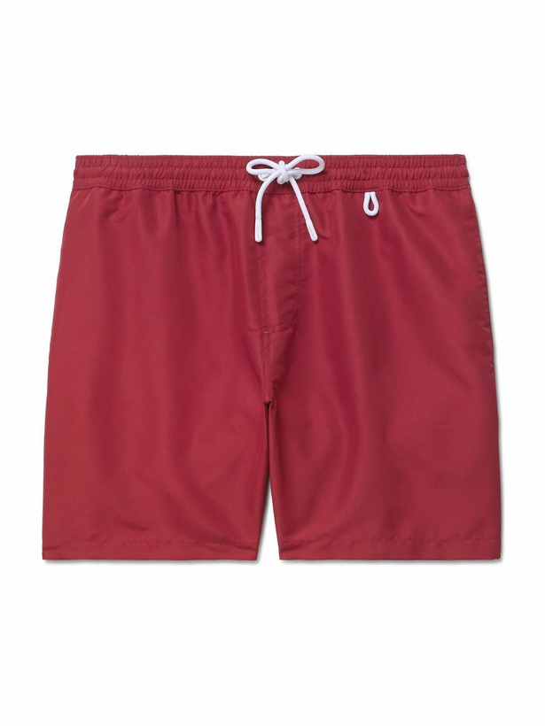 Photo: Loro Piana - Bay Straight-Leg Mid-Length Swim Shorts - Red