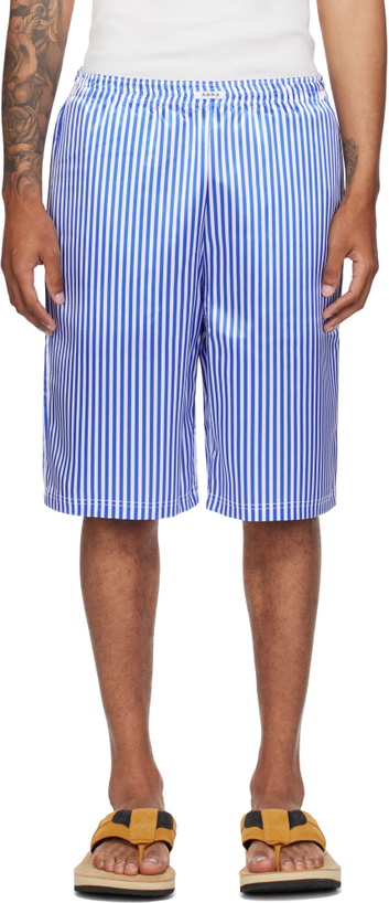 Photo: ABRA SSENSE Exclusive Blue & White Basketball Printed Shorts