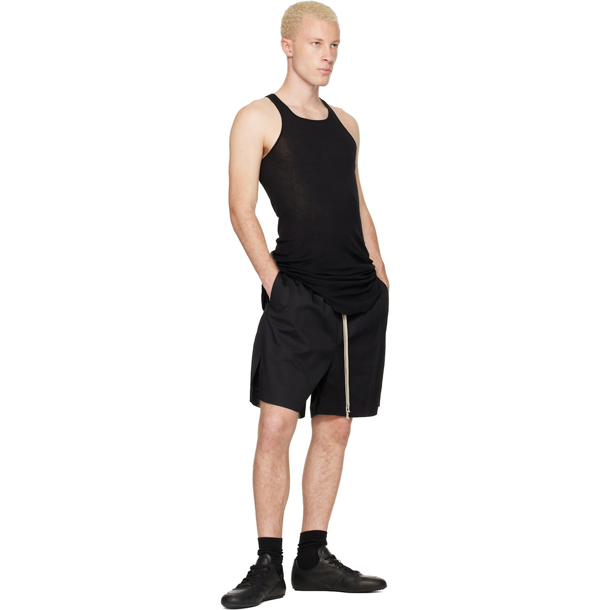 Rick Owens Black Tower Basic Rib Tank Top
