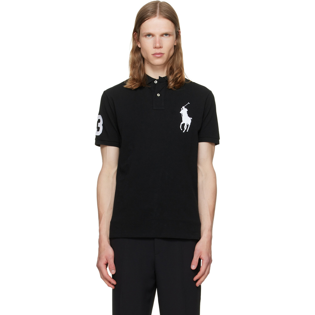 Polo Ralph Lauren Black Big Pony Mesh Polo