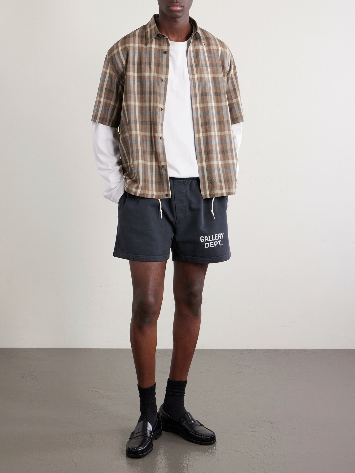 Gallery Dept. - Zuma Straight-Leg Logo-Print Cotton-Jersey Shorts - Black