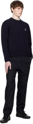 Maison Kitsuné Navy Fox Head Lambswool Comfort Sweater