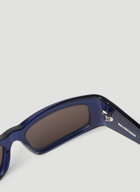 Balenciaga - Logo Print Square Sunglasses in Blue