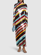 BOTTEGA VENETA Striped Cotton Sequined Dress