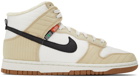 Nike White and Beige Dunk High LX Sneakers