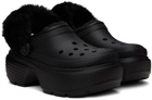Crocs Black Stomp Lined Clogs