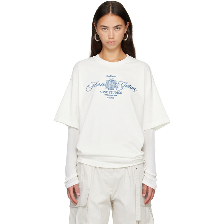 Photo: Acne Studios Off-White Embroidered Long Sleeve T-shirt