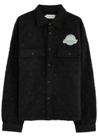 Honor The Gift Floral Jacquard Brushed-knit Overshirt Black