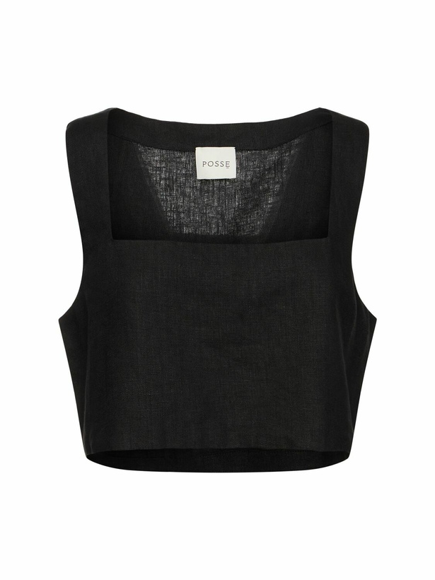 Photo: POSSE Alice Linen Crop Top