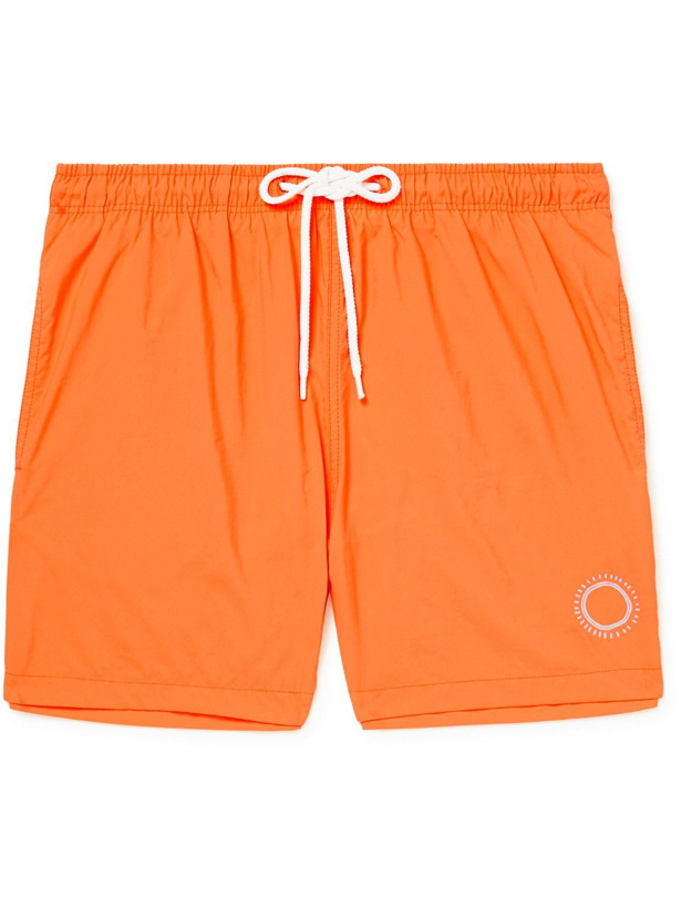 Photo: SMR Days - Porto Mid-Length Logo-Embroidered Shell Swim Shorts - Orange