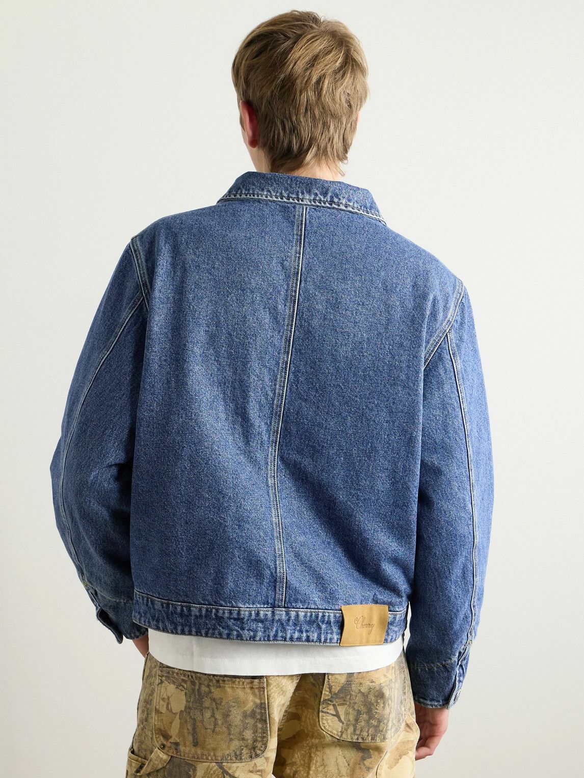 Cherry Los Angeles - Logo-Print Denim Blouson Jacket - Blue