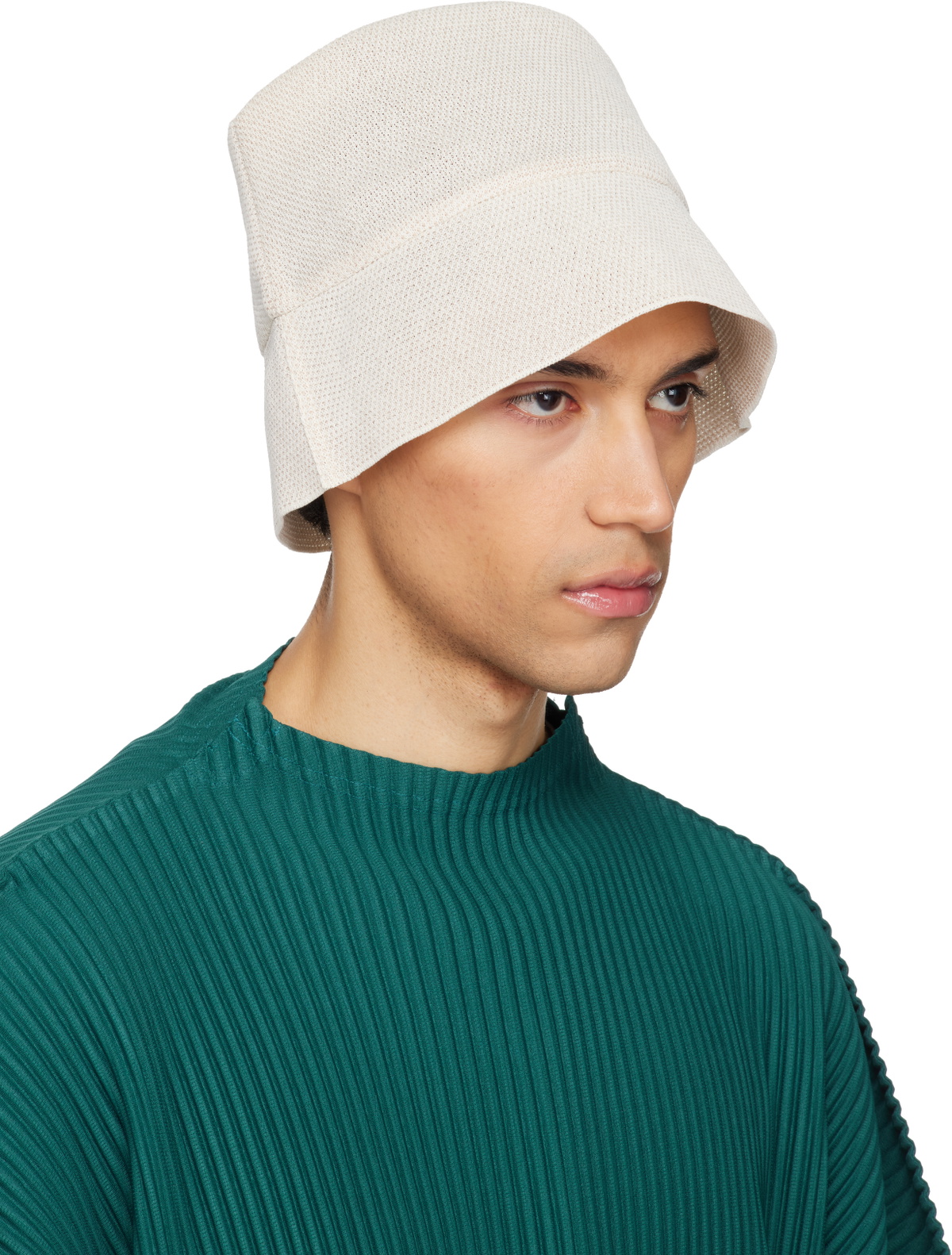 HOMME PLISSÉ ISSEY MIYAKE Beige Washi Bucket Hat