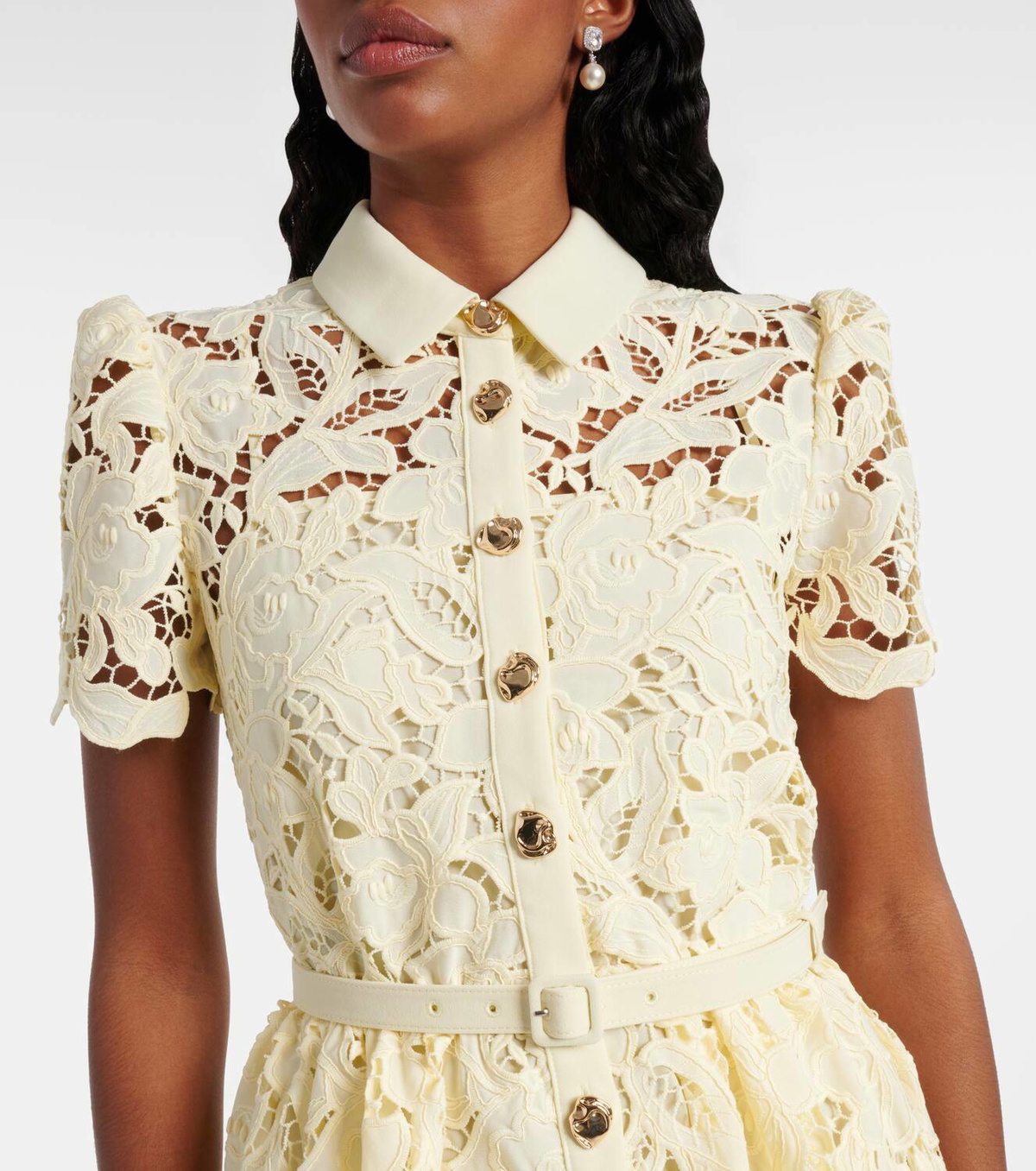 Self Portrait Lace Trimmed Pencil Dress Self Portrait Prairie Guipure Midi Dress, Dresses Designer Self Portrait Lace Trimmed Pencil Dress Self Portrait Prairie Guipure Midi Dress, Dresses Designer