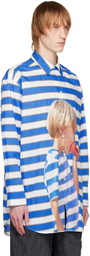 JW Anderson Blue & White 'Boy With Apple' Shirt