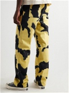 COME TEES - Straight-Leg Camouflage-Print Jeans - Yellow
