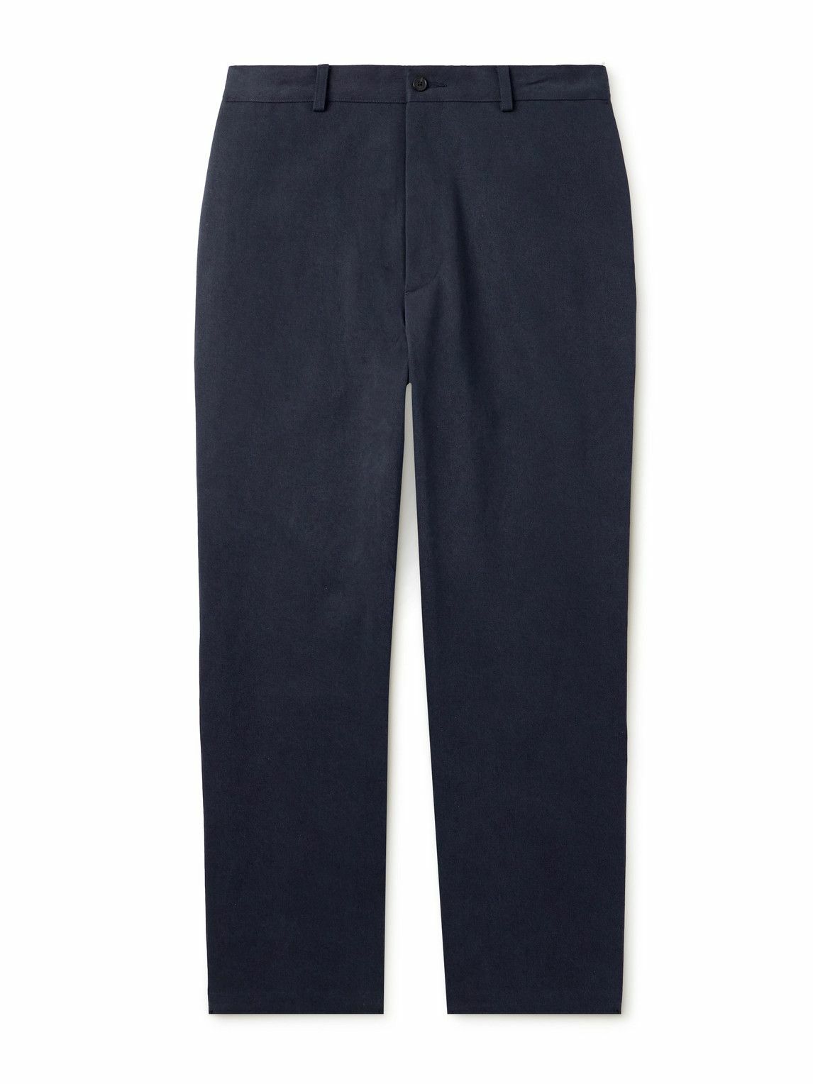 A.PRESSE - Straight-Leg Pleated Wool-Gabardine Trousers - Black A