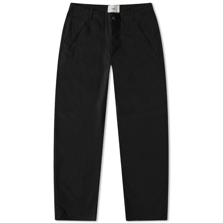 Photo: Folk Men's Lean Assembly Ripstop Pant in Soft Black Ripstop