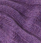 The Elder Statesman - Short Bunny Echo Ribbed Cashmere Beanie - Purple