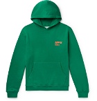 AFFIX - Logo-Print Fleece-Back Cotton-Jersey Hoodie - Green