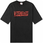 Vetements Men's World Tour Logo T-Shirt in Washed Black