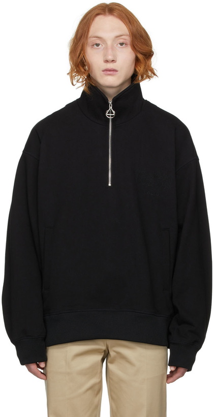 Photo: Solid Homme Black Quarter-Zip Pullover