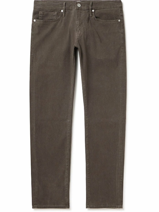 Photo: FRAME - L'Homme Slim-Fit Stretch Lyocell-Blend Trousers - Brown