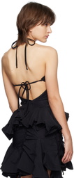 Emily Watson SSENSE Exclusive Black Ruffle Peplum Tank Top