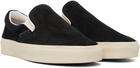 TOM FORD Black Perforated Suede Jude Slip On Sneakers