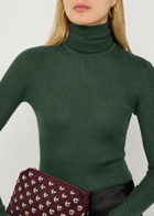 Gabriela Hearst Peppe Roll-neck Cashmere-blend top Green