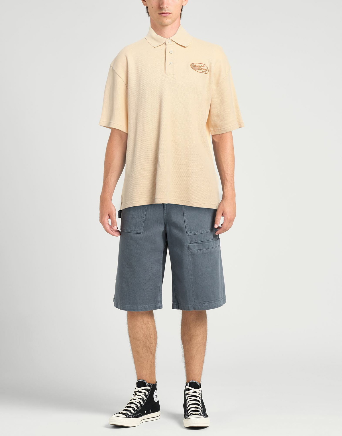 Maison Kitsuné Mens Polo shirt in Beige