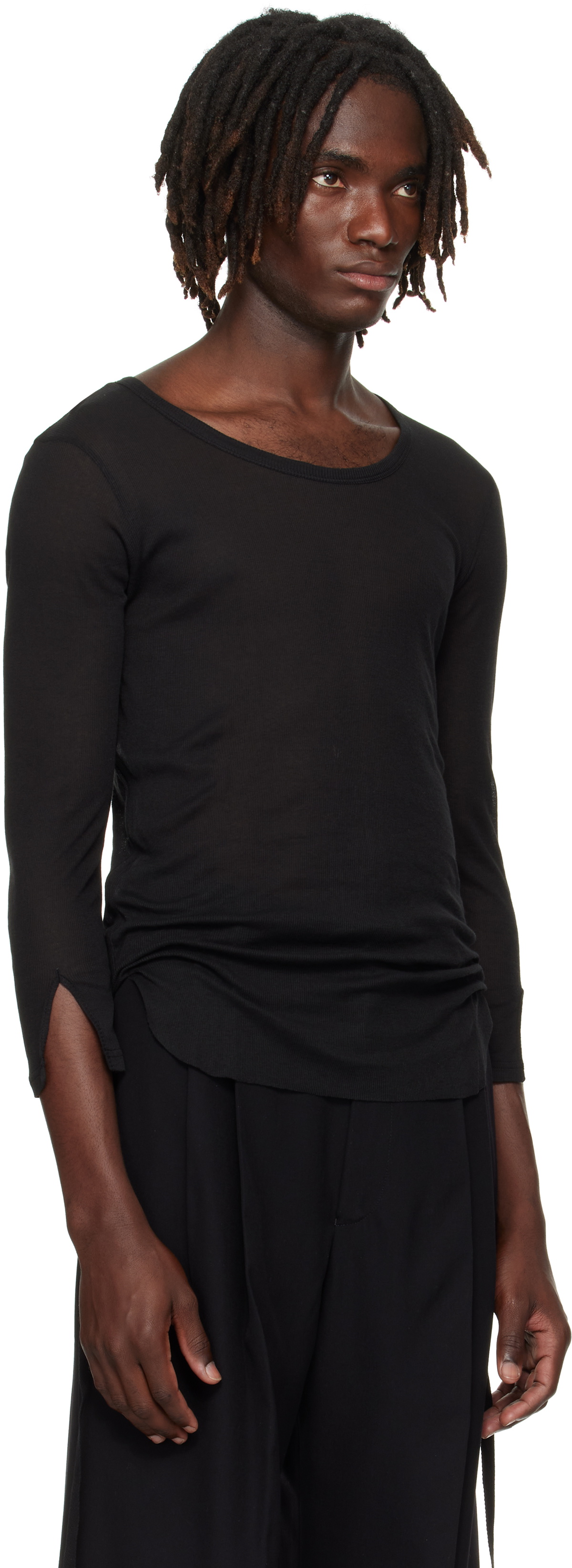 Ann Demeulemeester Black Margon Long Sleeve T-Shirt Ann Demeulemeester