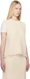 Studio Nicholson Off-White Fray Knit Vest