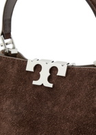 Tory Burch Eleanor Mini T-logo Suede top Handle bag - Dark Brown - One Size