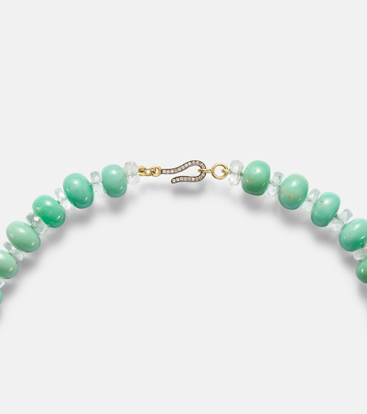 Ileana Makri Beaded necklace with chrysoprases, topaz, and diamonds