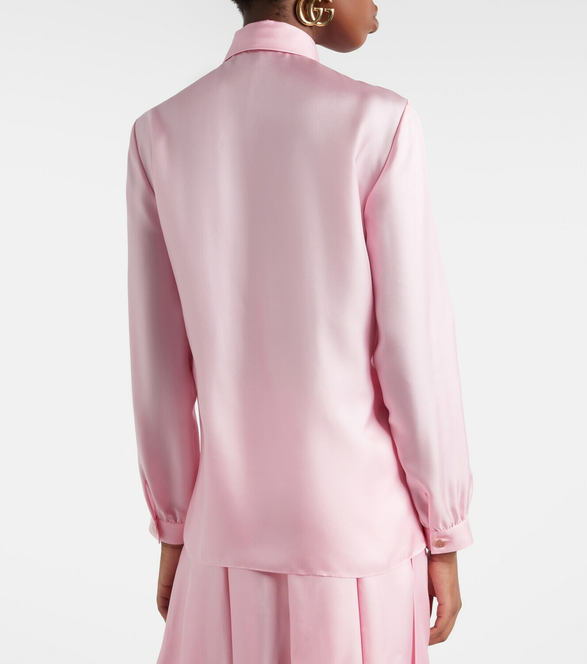 Gucci Tie-neck silk twill blouse