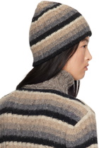 ERL Brown & Black Striped Beanie