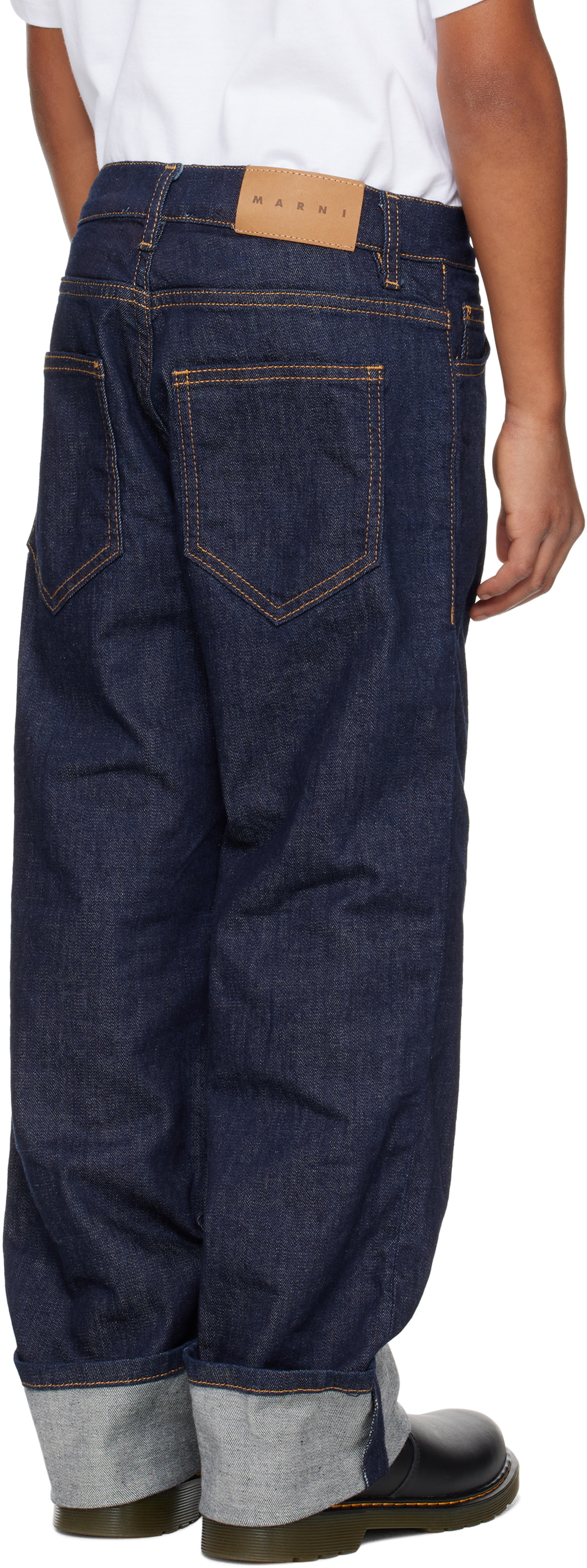 Marni Kids Navy Five-Pocket Jeans