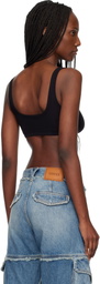 Versace Black Ribbed Cotton Top