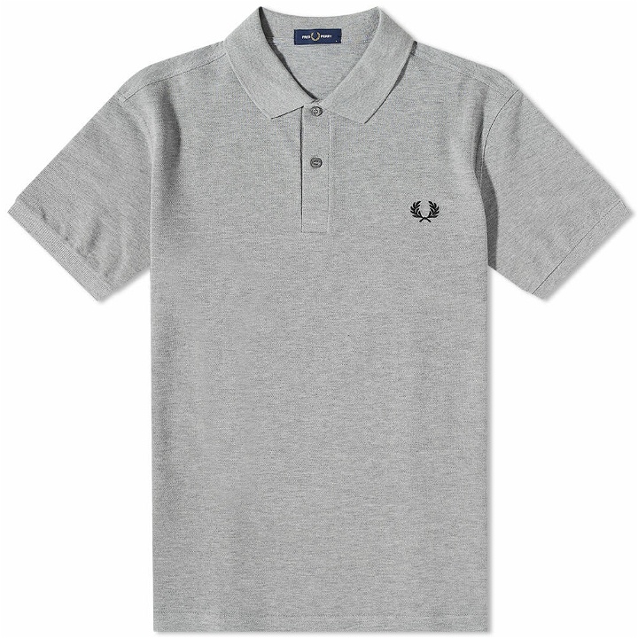 Photo: Fred Perry Men's Slim Fit Plain Polo Shirt in Steel Marl