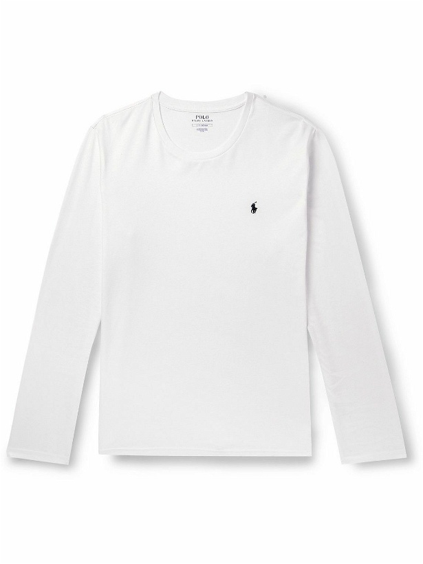 Photo: Polo Ralph Lauren - Logo-Embroidered Cotton-Jersey Pyjama Top - White