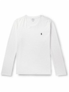 Polo Ralph Lauren - Logo-Embroidered Cotton-Jersey Pyjama Top - White