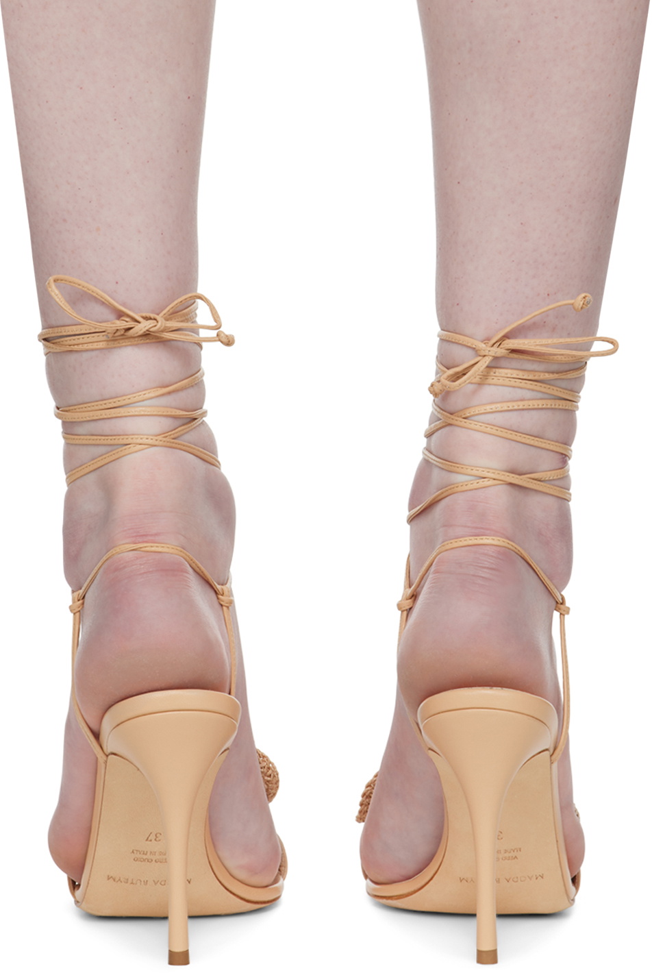 シューズ・サンダルその他 MAGDA BUTRYM Woman Heeled sandals Beige 5155202208 BEIGE Magda Butrym Beige Crochet Flower Heeled Sandals Magda Butrym