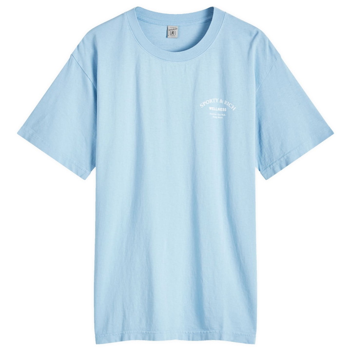 Photo: Sporty & Rich Wellness Studio T-Shirt in Sky Blue/White