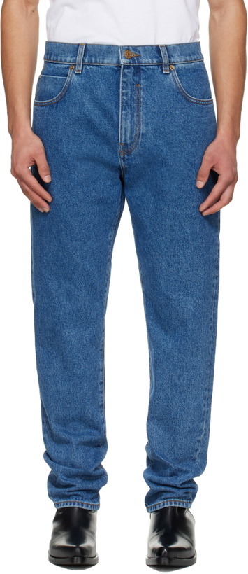 Photo: Balmain Blue Straight-Cut Jeans