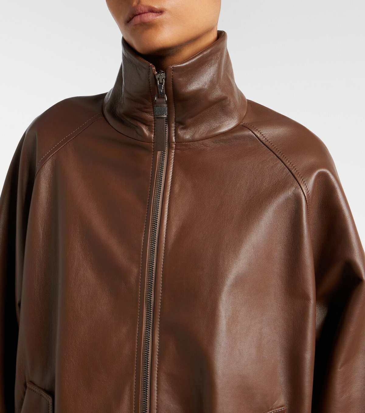 Brunello Cucinelli Monili leather jacket
