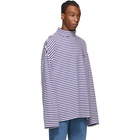 VETEMENTS Blue Big Striped Turtleneck