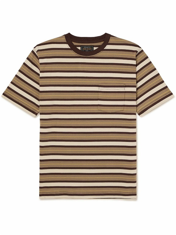 Photo: Beams Plus - Striped Cotton-Jersey T-Shirt - Brown