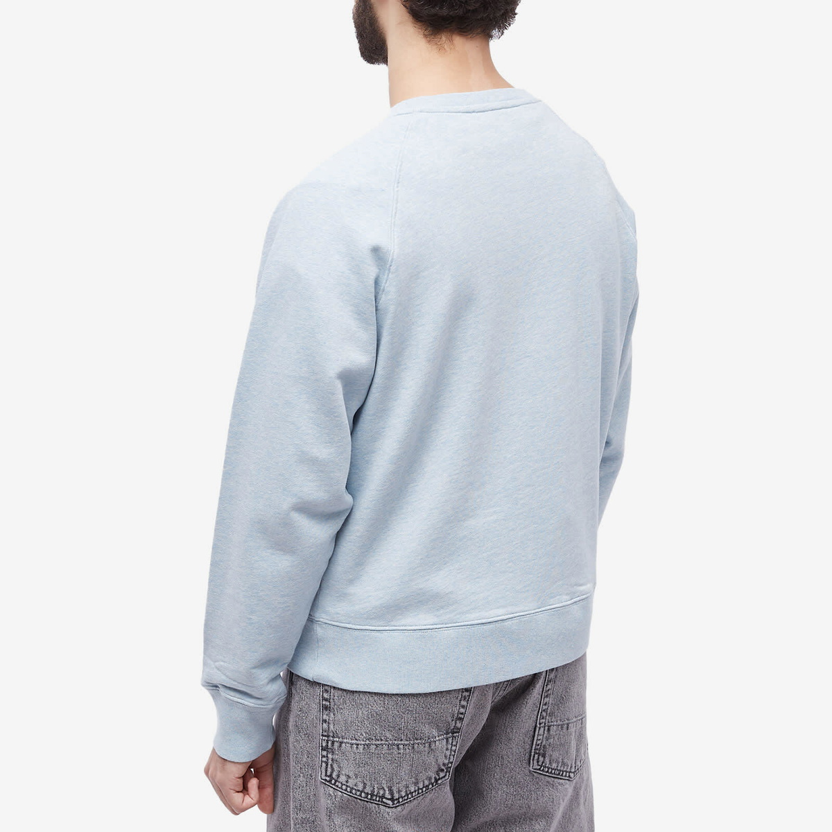 Maison Kitsuné Men's Tricolor Fox Patch Adjusted Sweatshirt in