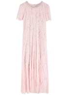 Self-portrait Sequin-embellished Lace Midi Dress Pink